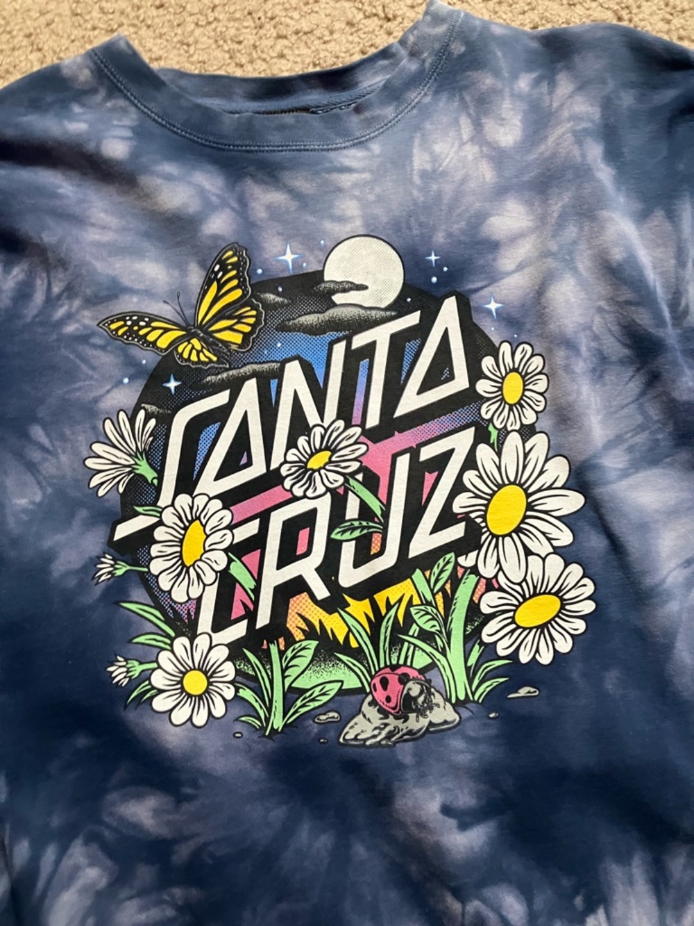 SANTA CRUZ  skateboards  🌊💙🌸🌿💛 tie dye sweatshirt